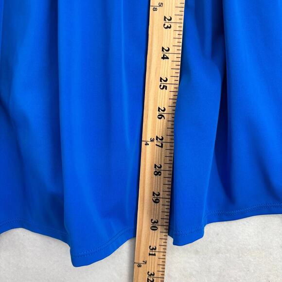 Denim & Co Beach Swim Dress Size 6 Blue Laser Cut One Piece Swimsuit - Picture 10 of 13